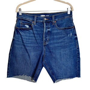 Old Navy Womens Denim Shorts Size 10 Blue Sky-Hi Short Button Fly Cutoff Jorts